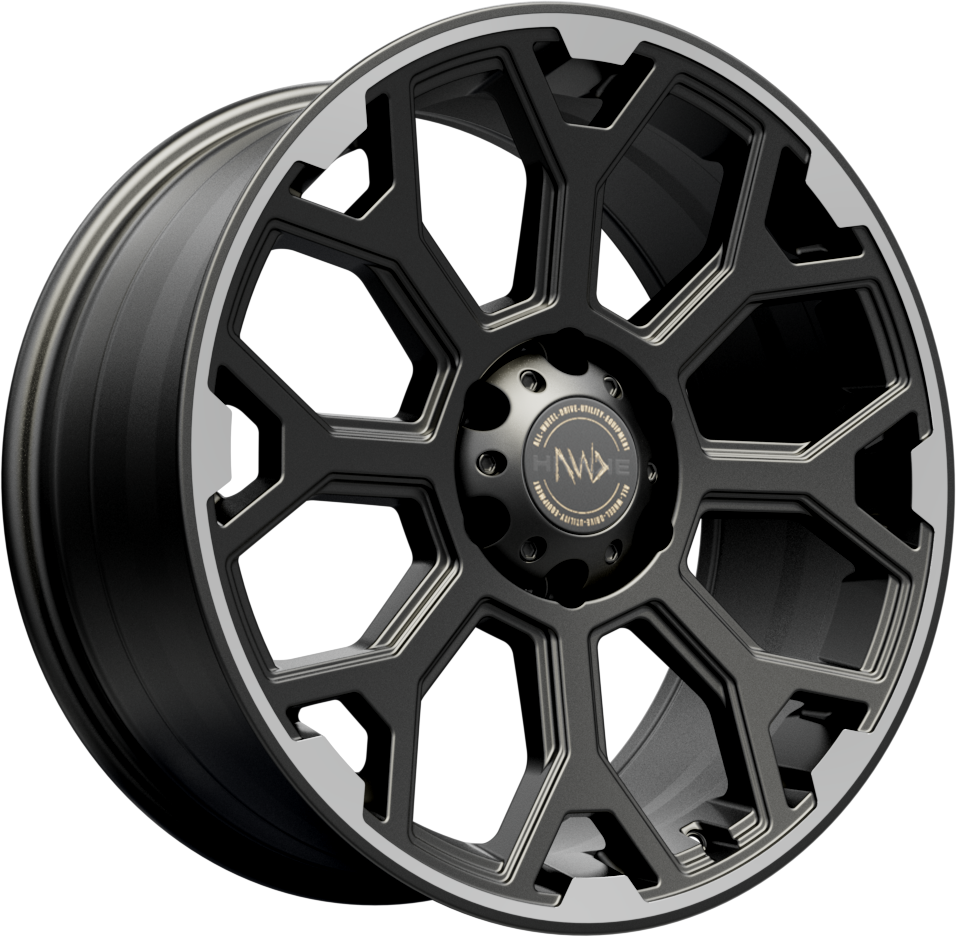 Hawke AWD Wheels Sar Size: 20 Matt Black Lip Polished